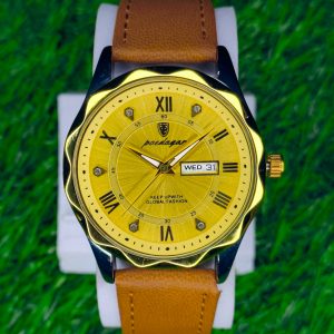Poedagar Luxury Gold Watch - Day & Date Display